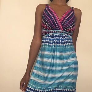 Multicolored printed maxi dress